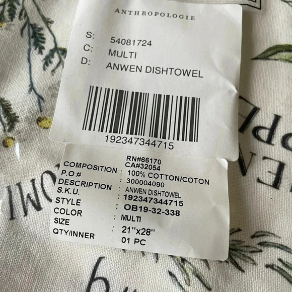 NWT Anthropologie Anwen Herb Dishtowel - Picture 5 of 14